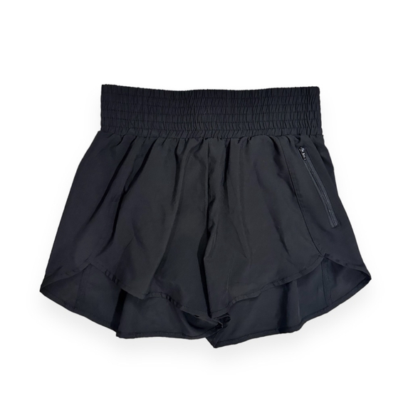 High Waisted Athletic/Running Shorts, Black - Picture 2 of 4
